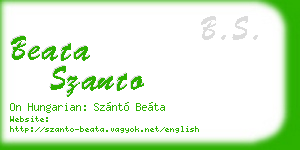 beata szanto business card